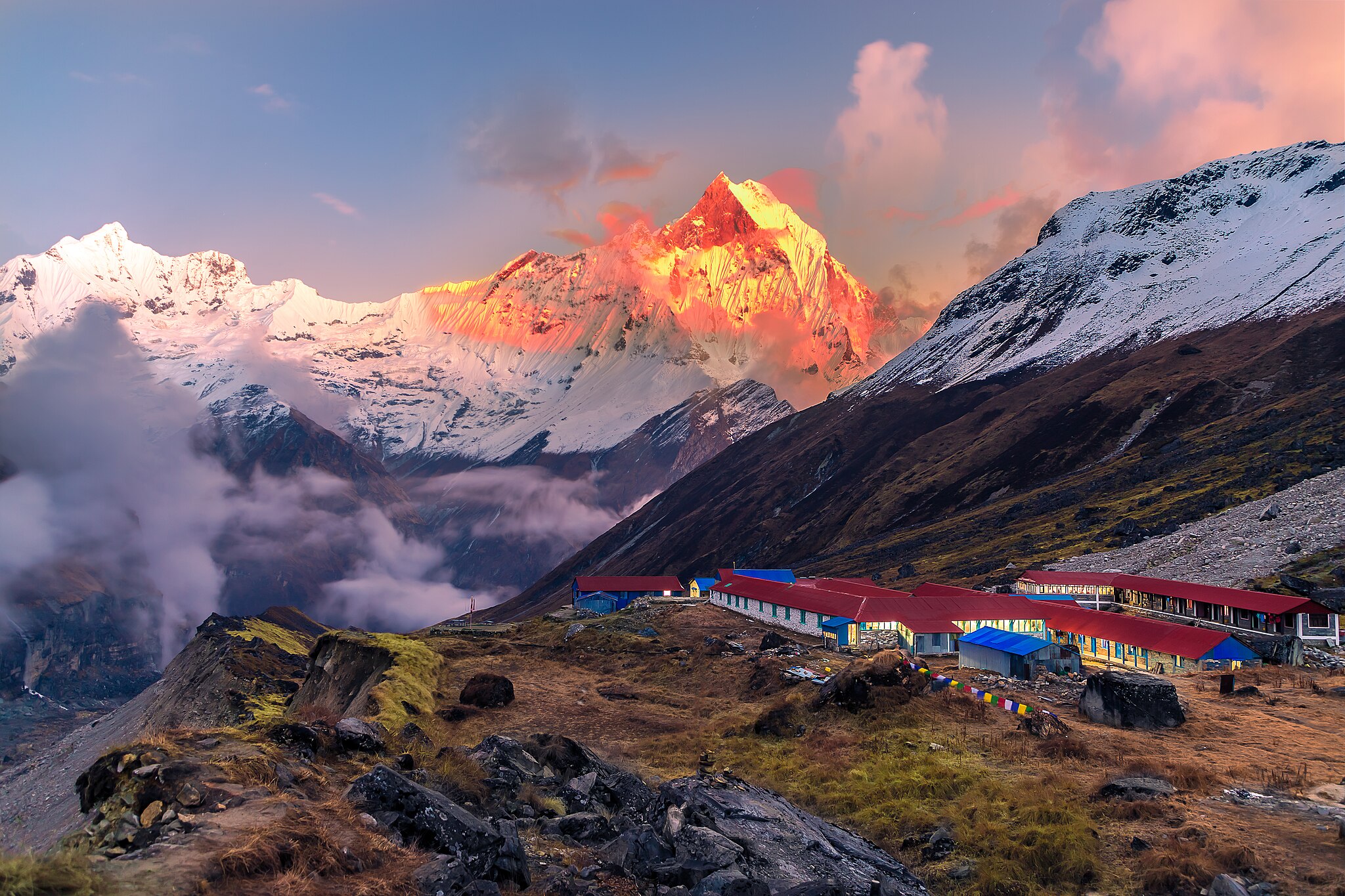 Early morning view in the Annapurna region